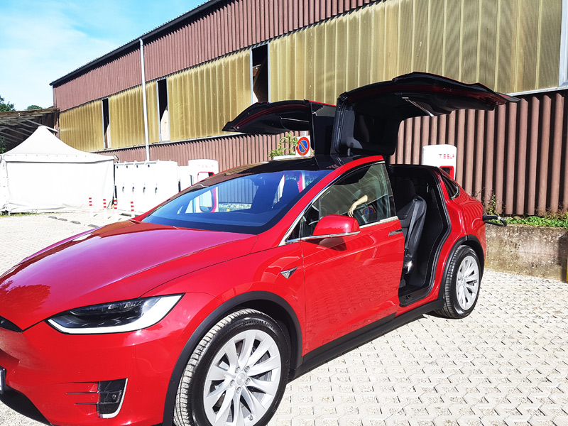 TESLA FIRST SUPERCHARGER STOP